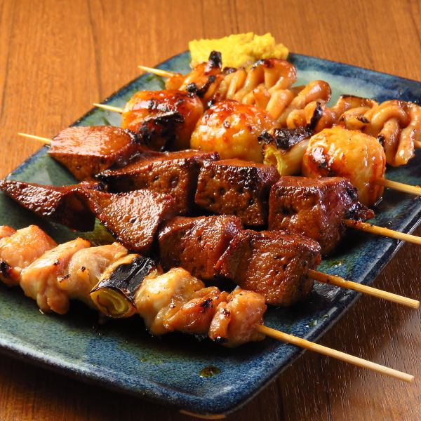国産肉100％！豚のホルモンを中心にした【やきとり】