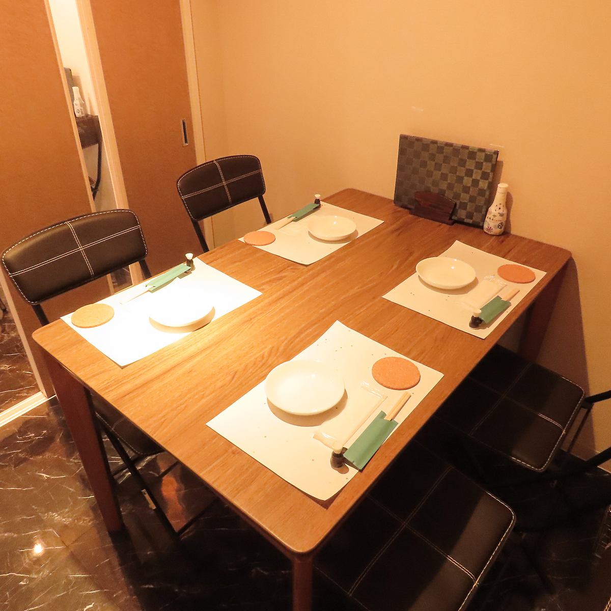 完全個室完備。大切な方とこだわりのお料理をお楽しみください。