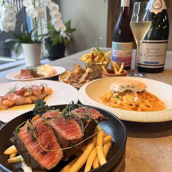 【和牛ステーキ プレミアムコース 2H飲み放題付き】