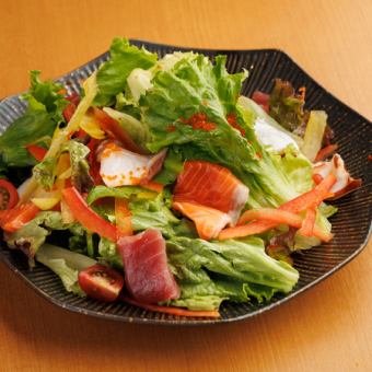 Freshly caught seafood salad