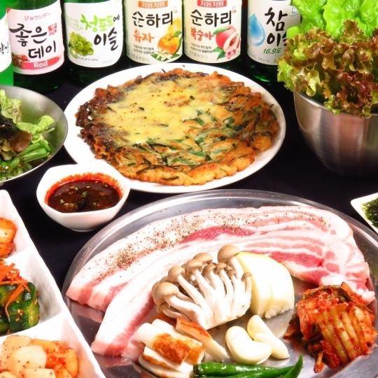 Samgyeopsal [Chansoori Course] 120 minutes all-you-can-drink included 4,500 yen (tax included)!!