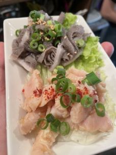 Senmai sashimi and half of minopon