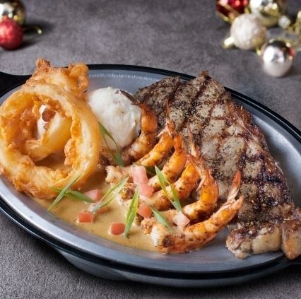 New Orleans-style steak and shrimp