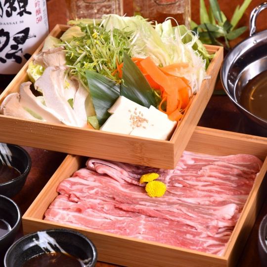 【満喫コース】鮮魚の2種盛りに豚骨しゃぶしゃぶ!! 2.5時間飲み放題付 8品 3500円!!