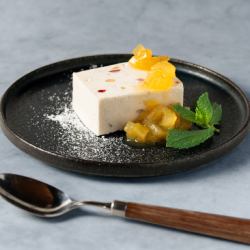 Cranberry and Cheese Semifreddo with Apple and Honey Sauce