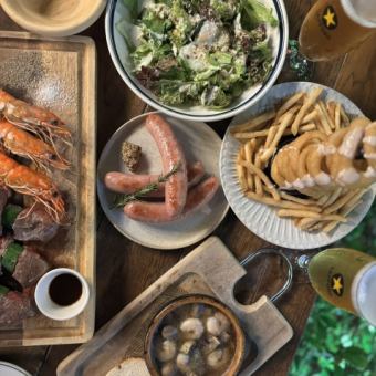 僅限戶外座位！夏季啤酒花園套餐（2小時無限暢飲/9道菜）5500日圓（含稅）