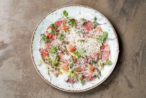 和牛カルパッチョ～ペコリーノロマーノチーズと柚子ピール～