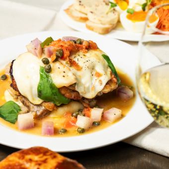 自然派ワイン飲み放題付き！厚切りポークジンジャーがついたコース！6500円（税込）