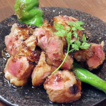 Grilled pork skirt steak with honey mustard