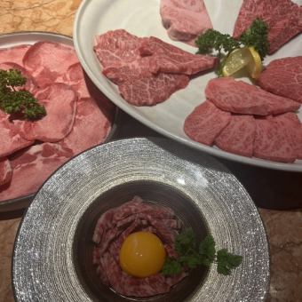 3階座敷限定【五帝食べ放題コース】本日の特選肉、飛騨牛＆黒毛和牛+アルコール飲み放題8000円