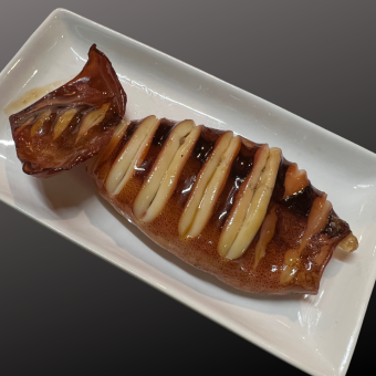 Grilled squid in a jar