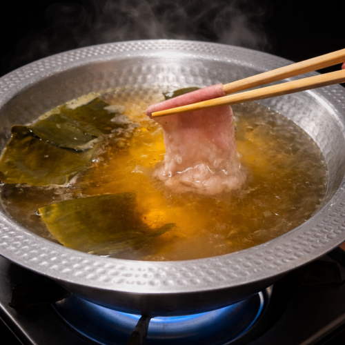 3-second beef tongue and shredded green onion shabu-shabu