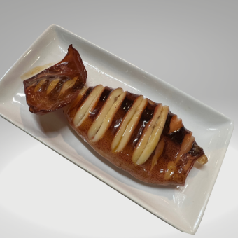 Grilled squid with the shells removed.