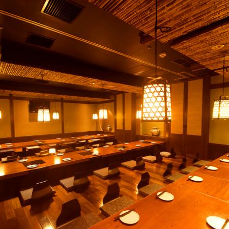 A digging private room that can hold a banquet for up to 50 people is popular.1-minute walk from Sendai Station for safe access!