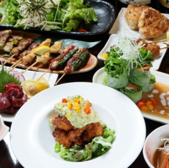 Year-end parties, welcome and farewell parties, the most popular! [Fukumimi course] 7 dishes including 5 types of soul skewers ◆ 2 hours all-you-can-drink included ◆ 5,500 yen