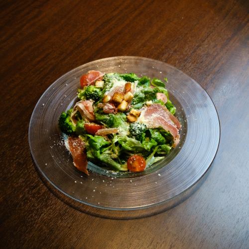 Raw ham Caesar salad