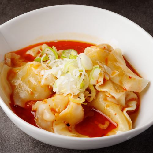 Shrimp wonton special spicy sauce with 5 pieces (red oil extractor)