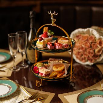 Afternoon tea set (2 tiers) [2 hours all-you-can-drink soft drinks menu] included