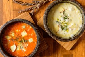 Stone-baked quattro cheese risotto [tomato or cream]