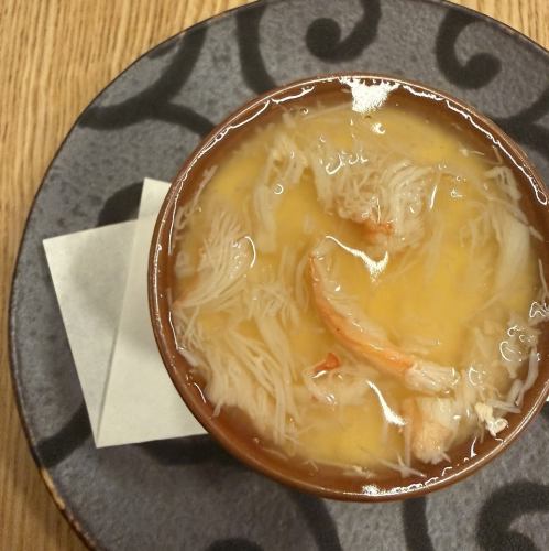 白子と蟹の茶碗蒸し