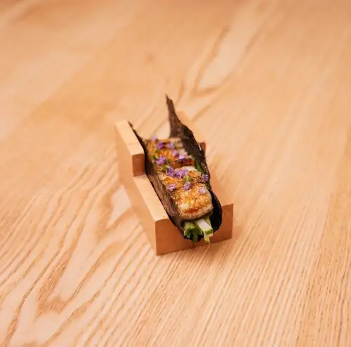 Eel wrapped in seaweed