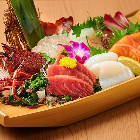 旬魚を彩る 五種の舟盛りお造り