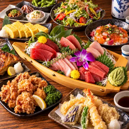 ■ 3-hour all-you-can-drink "Bamboo Course": 5 types of bluefin tuna, 2 types of Nagoya Cochin chicken, simmered tuna (9 dishes in total) 5500 yen ⇒ 4500 yen