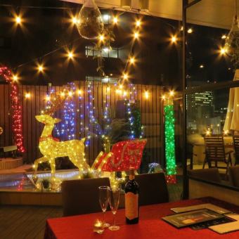 【クリスマススペシャルコース】 乾杯スパークリングワイン&クリスマスケーキ付き 7700円(税込)