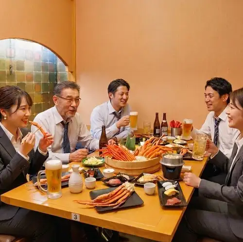 蟹と寿司で極上の会食を