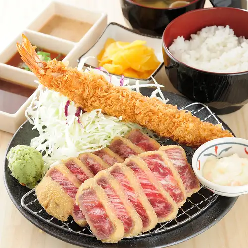 Enjoy our signature katsugo set meal, featuring crispy and juicy pork cutlet!