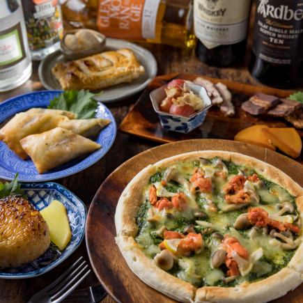 플리터타×훈제×기름음계★스탠다드 코스〈4분~/1drink 포함〉전 7품 4000엔(부가세 포함)