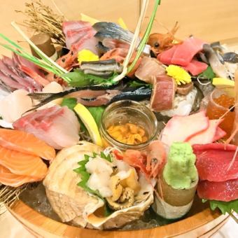 【仅限现金】120分钟无限畅饮7道菜宴会套餐，配有新鲜海鲜和生啤酒6,000日元（含税）