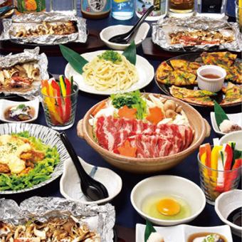 【お手軽コース】2H飲放込♪キムチとニラのチヂミ、鶏天南蛮、〆のうどん等 全7品 4000円