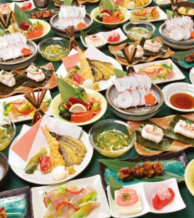 【季節の風を味わう爽風コース】　飲み放題付きコース！お一人様4500円(税込)
