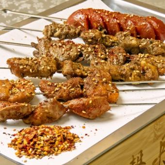 【シンタン宴会コース】名物・中華串焼き/麻婆豆腐/自家製スープ雲呑など8品+飲み放題　3980円！