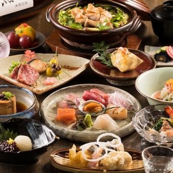 【日式宴會/娛樂/團體聚餐】嚴選食材的赤城和牛，自選特製陶鍋飯，共10道菜品