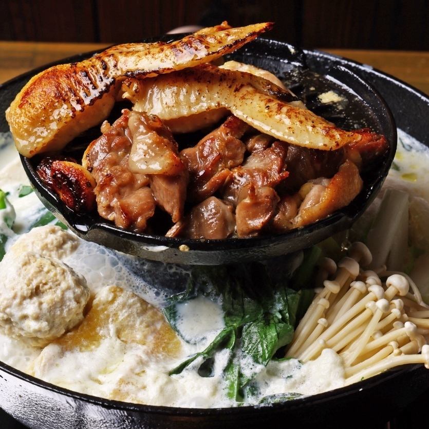こだわりの鉄鍋で焼鳥を楽しんだ後は絶品スープ！是非一度ご賞味ください