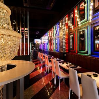 The table seats are long and narrow, so about 10 people can sit side by side, making it perfect for large parties.