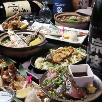 【９５００円コース】1・2月金沢港直送鮮魚×能登豚を味わう贅沢コース　90分飲み放題付き