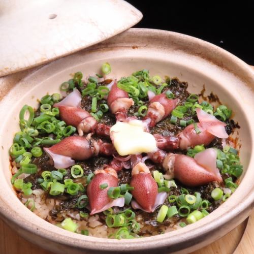 ホタルイカと岩海苔バターの土鍋ご飯