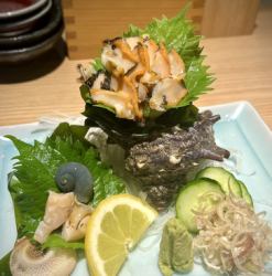活サザエのお造り