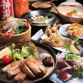 [¥8500 Course] Enjoy a full course of Hokuriku seafood, featuring blackthroat seaperch sashimi in September and October, with 90 minutes of all-you-can-drink.