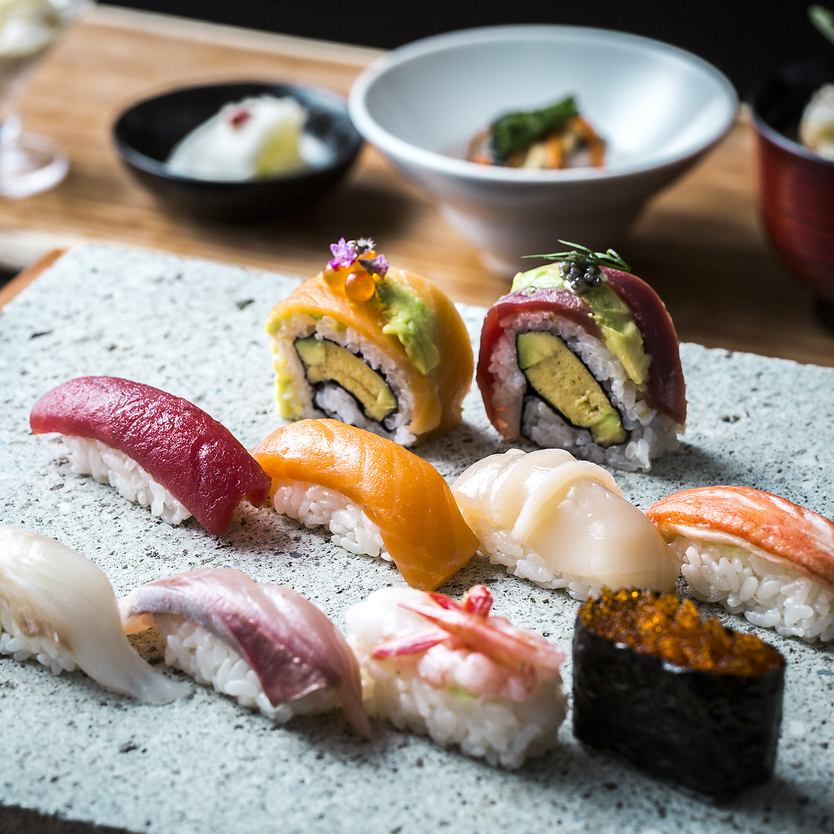 Enjoy sushi and sake in a modern atmosphere.