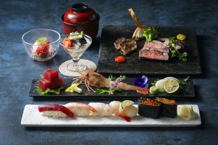 SUSHI & GRILL course [Shukutsu/Shikuzushi] 7,000 yen (tax included)