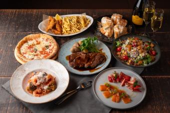 【BARKT Standard Plan◎4300円】パスタにpizza・メインは牛肩肉のステーキ!満足の全7品