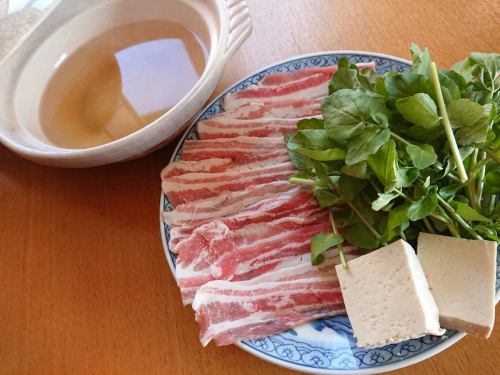 Miyaji pork and Lake Hamana watercress shabu-shabu (photo shows 2 servings)