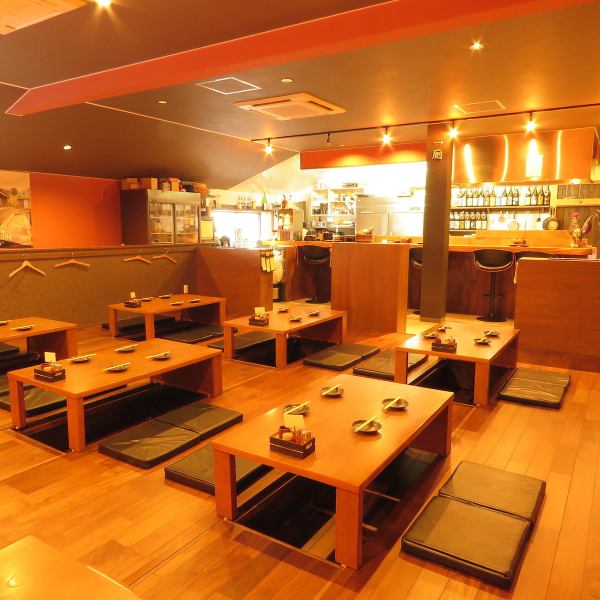 [Zashiki / digging tatatsu] Our shop has only counters or digging type tatami-style seats. Up to 40 people can also have a banquet. ◎ Gatherings for gatherings, small banquets, girls' parties and families It is also recommended for groups in the city.We recommend early booking.