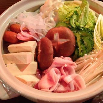 [50 kinds of 2H all-you-can-drink included] Agu pork, Yanbaru chicken ◆ Warm empty pot course 5,000 yen (3H all-you-can-drink 6,000 yen) *Autumn/winter only