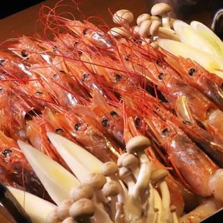 ◯歡迎與歡送會！【大量蝦涮鍋套餐】共6道菜，5,500日元