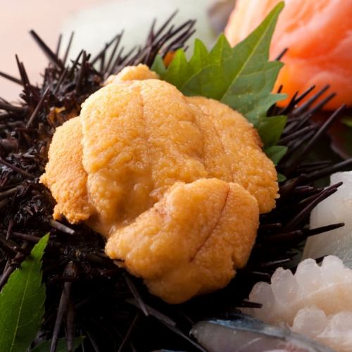 Raw sea urchin wrapped in nori sheet